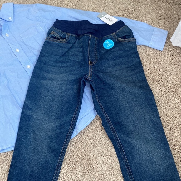 Size 7 boys outfit- button down, vest & jeans NWT - Picture 3 of 4
